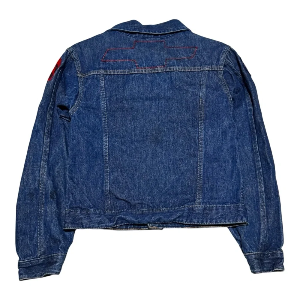Vintage 1960s Gauchos Patches Embroidered Cars Racing Denim Jacket Youth‎ Medium